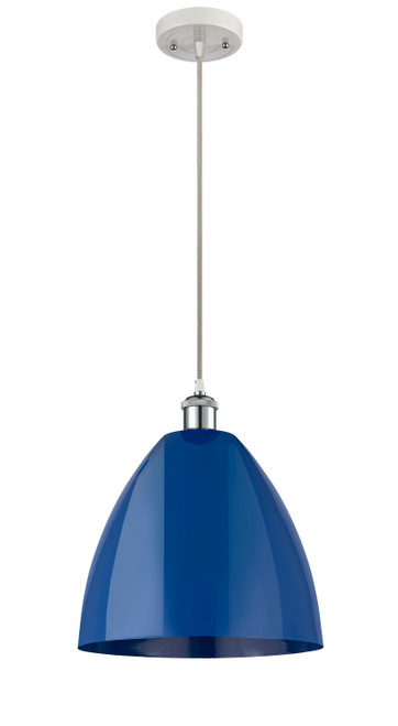 Innovations - 516-1P-WPC-MBD-12-BL-LED - LED Mini Pendant - Ballston - White Polished Chrome
