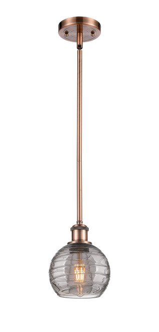 manufacturer_finish:Antique Copper|manufacturer_glass:Light Smoke Deco Swirl|light_output:220.00lm|color_temperature:2200K|cri:99