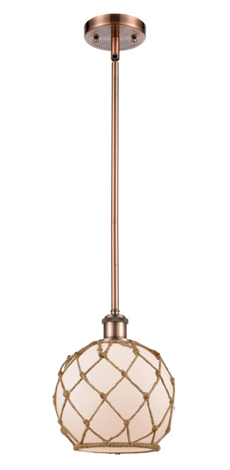 manufacturer_finish:Antique Copper|manufacturer_glass:White Glass with Brown Rope|light_output:220.00lm|color_temperature:2200K|cri:99