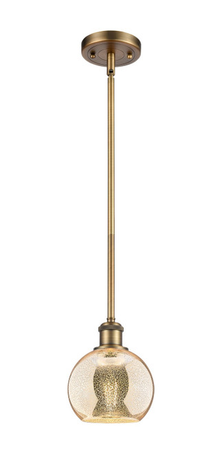 Innovations - 516-1S-BB-G128-6 - One Light Mini Pendant - Ballston - Brushed Brass