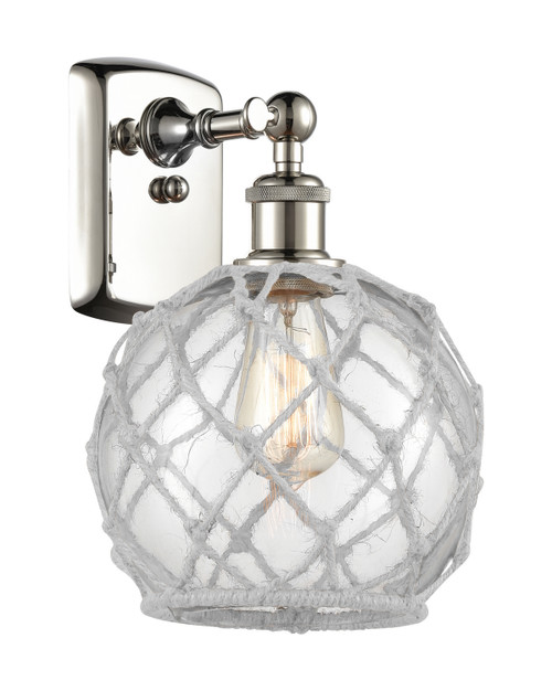 manufacturer_finish:Polished Nickel|manufacturer_glass:Clear Farmhouse Glass with White Rope|light_output:220.00lm|color_temperature:2200K|cri:99