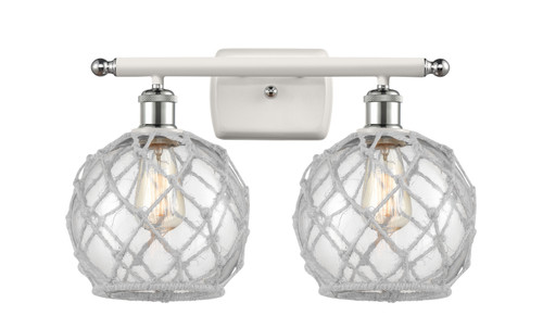 Innovations - 516-2W-WPC-G122-8RW - Two Light Bath Vanity - Ballston - White Polished Chrome