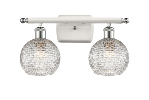 Innovations - 516-2W-WPC-G122C-6CL - Two Light Bath Vanity - Ballston - White Polished Chrome