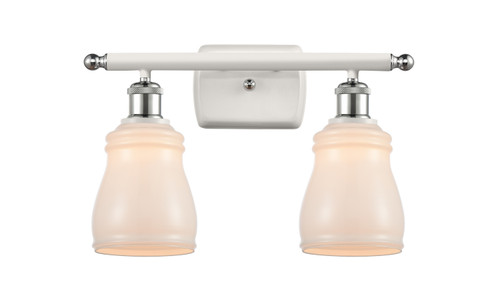 Innovations - 516-2W-WPC-G391 - Two Light Bath Vanity - Ballston - White Polished Chrome