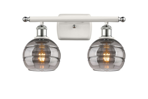 Innovations - 516-2W-WPC-G556-6SM - Two Light Bath Vanity - Ballston - White Polished Chrome