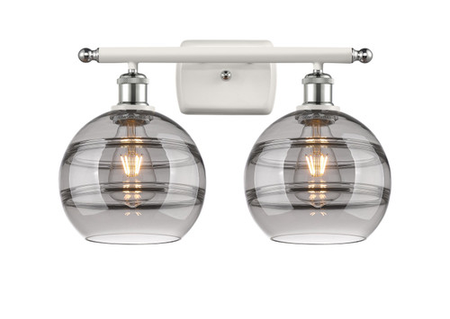 Innovations - 516-2W-WPC-G556-8SM - Two Light Bath Vanity - Ballston - White Polished Chrome