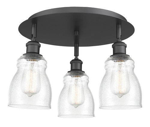 Innovations - 516-3C-BK-G394 - Three Light Flush Mount - Downtown Urban - Matte Black