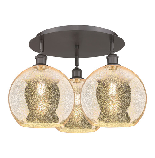 Innovations - 516-3C-OB-G128-10 - Three Light Semi-Flush Mount - Ballston - Oil Rubbed Bronze