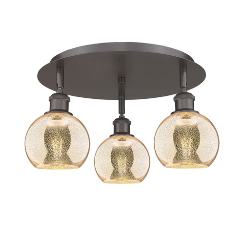 Innovations - 516-3C-OB-G128-6 - Three Light Semi-Flush Mount - Ballston - Oil Rubbed Bronze
