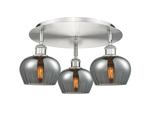 Innovations - 516-3C-SN-G93 - Three Light Semi-Flush Mount - Ballston - Satin Nickel