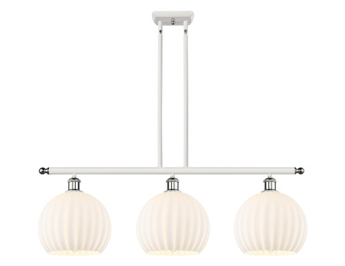 Innovations - 516-3I-WPC-G1217-10WV - LED Island Pendant - Ballston - White Polished Chrome