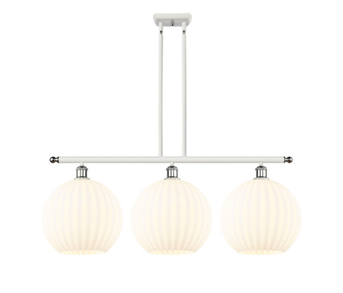 Innovations - 516-3I-WPC-G1217-12WV - LED Island Pendant - Ballston - White Polished Chrome
