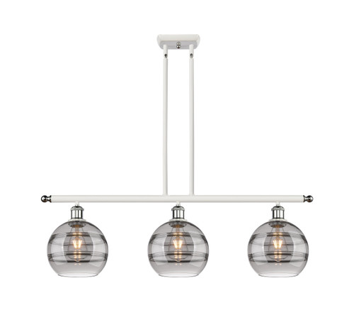 Innovations - 516-3I-WPC-G556-8SM - Three Light Island Pendant - Ballston - White Polished Chrome
