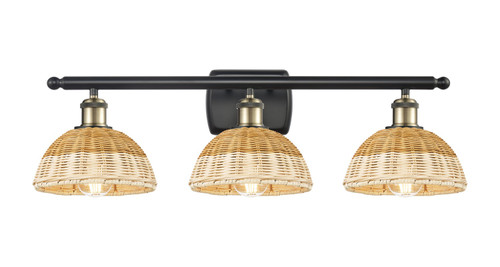 Innovations - 516-3W-BAB-NBD2-75-NAT - Three Light Bath Vanity - Ballston - Black Antique Brass