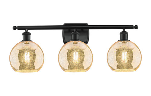 Innovations - 516-3W-BK-G128-8 - Three Light Bath Vanity - Ballston - Matte Black