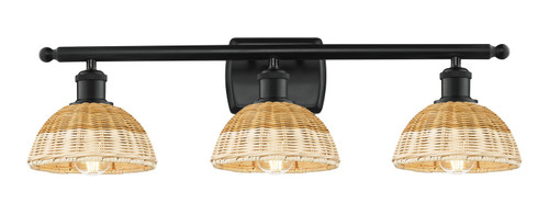Innovations - 516-3W-BK-NBD2-75-NAT - Three Light Bath Vanity - Ballston - Matte Black