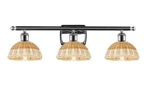 Innovations - 516-3W-PC-NBD2-75-NAT - Three Light Bath Vanity - Ballston - Polished Chrome