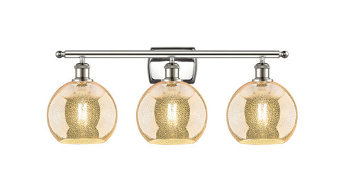 Innovations - 516-3W-PN-G128-8 - Three Light Bath Vanity - Ballston - Polished Nickel