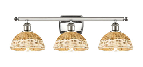 Innovations - 516-3W-PN-NBD2-75-NAT - Three Light Bath Vanity - Ballston - Polished Nickel
