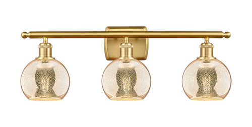 Innovations - 516-3W-SG-G128-6 - Three Light Bath Vanity - Ballston - Satin Gold