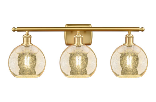 Innovations - 516-3W-SG-G128-8 - Three Light Bath Vanity - Ballston - Satin Gold