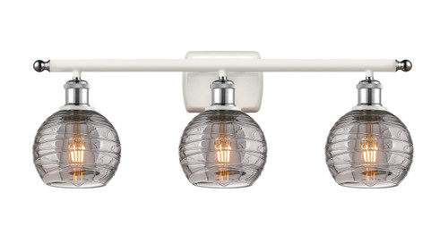 Innovations - 516-3W-WPC-G1213-6SM - Three Light Bath Vanity - Ballston - White Polished Chrome