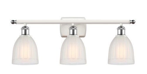 Innovations - 516-3W-WPC-G441 - Three Light Bath Vanity - Ballston - White Polished Chrome