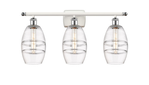 Innovations - 516-3W-WPC-G557-6CL - Three Light Bath Vanity - Ballston - White Polished Chrome