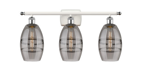 Innovations - 516-3W-WPC-G557-6SM - Three Light Bath Vanity - Ballston - White Polished Chrome