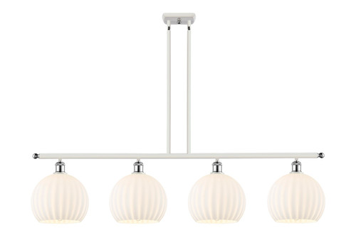 Innovations - 516-4I-WPC-G1217-10WV - LED Island Pendant - Ballston - White Polished Chrome