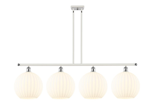 Innovations - 516-4I-WPC-G1217-12WV - LED Island Pendant - Ballston - White Polished Chrome