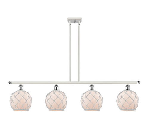 Innovations - 516-4I-WPC-G121-8RW-LED - LED Island Pendant - Ballston - White Polished Chrome