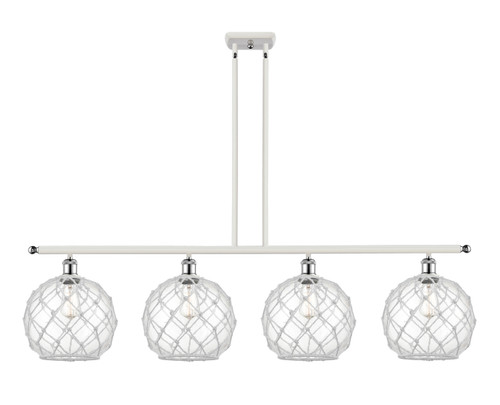 Innovations - 516-4I-WPC-G122-10RW - Four Light Island Pendant - Ballston - White Polished Chrome