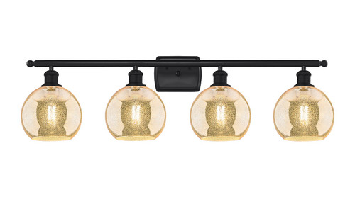Innovations - 516-4W-BK-G128-8 - Four Light Bath Vanity - Ballston - Matte Black