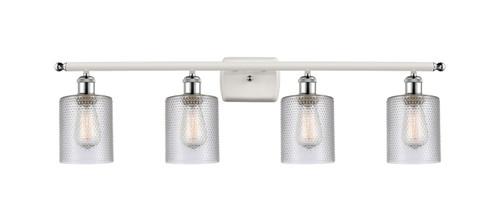 Innovations - 516-4W-WPC-G112 - Four Light Bath Vanity - Ballston - White Polished Chrome