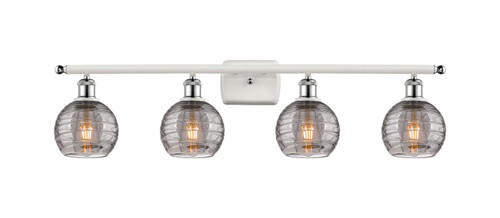 Innovations - 516-4W-WPC-G1213-6SM - Four Light Bath Vanity - Ballston - White Polished Chrome
