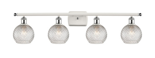 Innovations - 516-4W-WPC-G122C-6CL - Four Light Bath Vanity - Ballston - White Polished Chrome