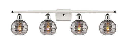 Innovations - 516-4W-WPC-G556-6SM - Four Light Bath Vanity - Ballston - White Polished Chrome
