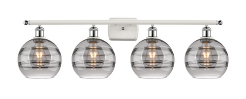 Innovations - 516-4W-WPC-G556-8SM - Four Light Bath Vanity - Ballston - White Polished Chrome