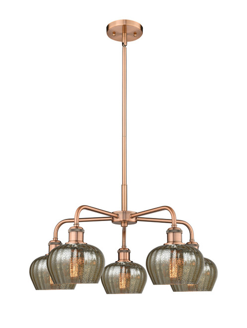 Innovations - 516-5CR-AC-G96 - Five Light Chandelier - Ballston - Antique Copper