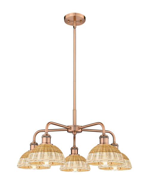 Innovations - 516-5CR-AC-NBD2-75-NAT - Five Light Chandelier - Ballston - Antique Copper
