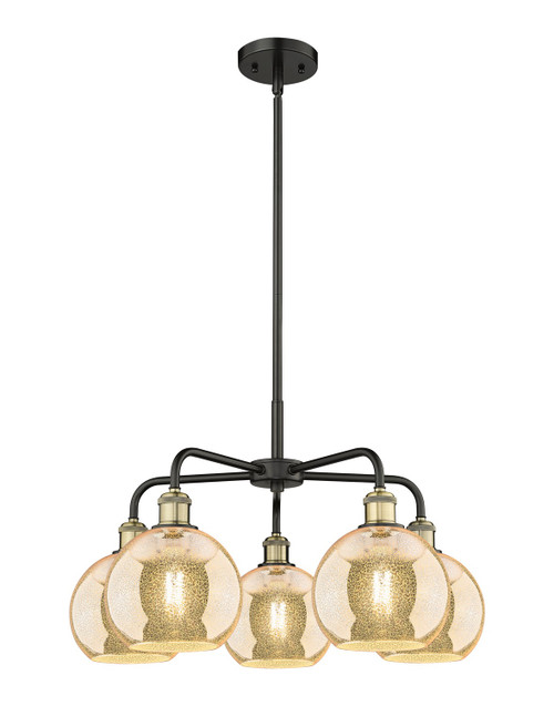 Innovations - 516-5CR-BAB-G128-8 - Five Light Chandelier - Ballston - Black Antique Brass