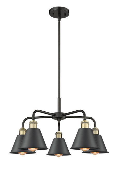 Innovations - 516-5CR-BAB-M8-BK - Five Light Chandelier - Ballston - Black Antique Brass