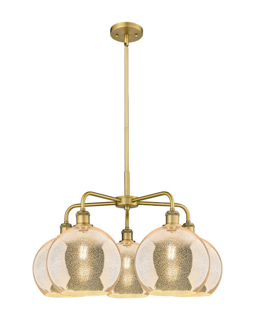 Innovations - 516-5CR-BB-G128-10 - Five Light Chandelier - Ballston - Brushed Brass