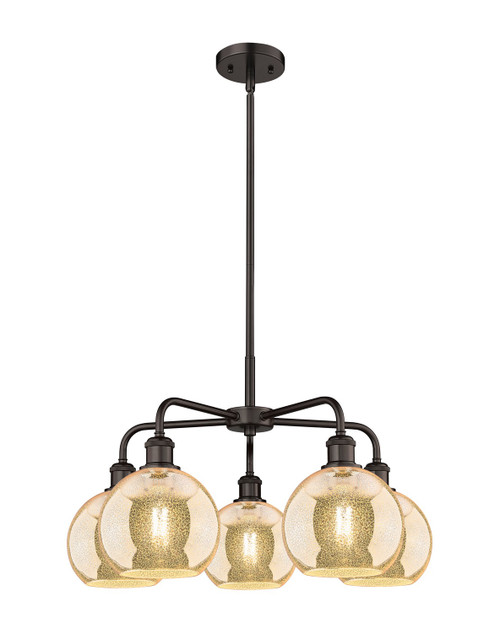 Innovations - 516-5CR-OB-G128-8 - Five Light Chandelier - Ballston - Oil Rubbed Bronze