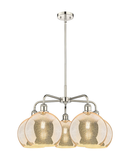 Innovations - 516-5CR-PN-G128-10 - Five Light Chandelier - Ballston - Polished Nickel