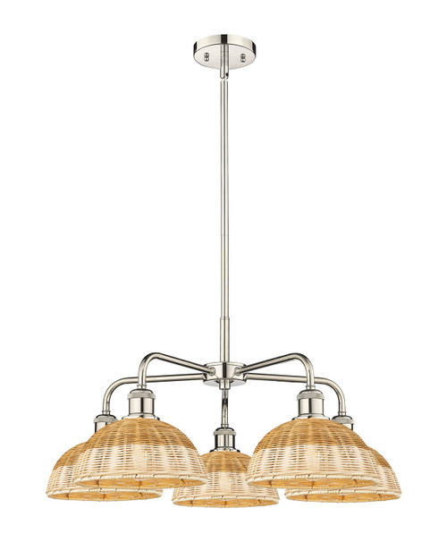 Innovations - 516-5CR-PN-NBD2-9-NAT - Five Light Chandelier - Ballston - Polished Nickel