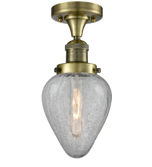 manufacturer_finish:Antique Brass|manufacturer_glass:Clear Crackle Geneseo|light_output:220.00lm|color_temperature:2200K|cri:99