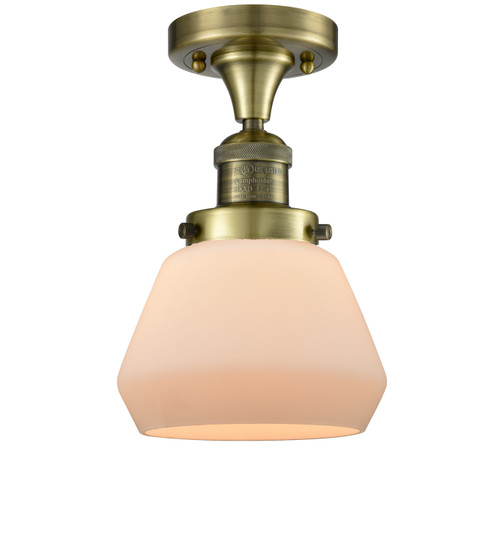 manufacturer_finish:Antique Brass|manufacturer_glass:Cased Matte White Fulton|light_output:220.00lm|color_temperature:2200K|cri:99
