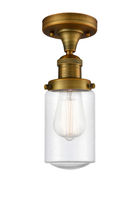 Innovations - 517-1CH-BB-G314 - One Light Semi-Flush Mount - Franklin Restoration - Brushed Brass